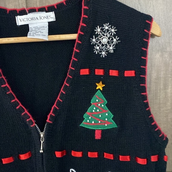 Victoria Jones Vintage Festive Christmas Sweater Cotton Blend Women's Size XL - Picture 7 of 14